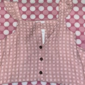 Pink square textured print Romper